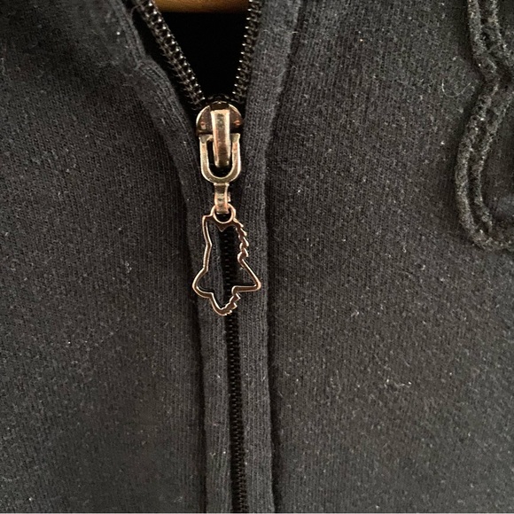 FOX RACING Zip Up Sweatshirt Jacket Black Embroidered Small Pockets Thumbholes - Picture 6 of 16